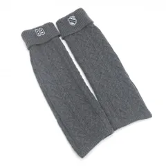 【美品】パーリーゲイツ ニットレッグウォーマー グレー ケーブル編み 品質タグ無し レディース  ゴルフウェア PEARLY GATES