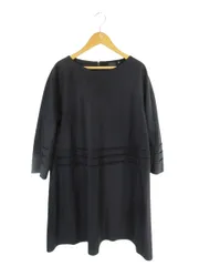 アスペジ ASPESI ワンピース 七分袖 膝丈 ウール混 セレモニー オケージョン 無地 サイズ44 ブラック