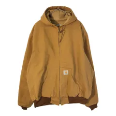 90年代 USA製 Carhartt カーハート アクティブジャケット 大きいサイズ ブラウン(メンズ 2X-LARGE TALL)中古 古着 X3848