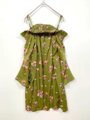 新品 MERCURYDUO マーキュリーデュオ 定価9500円＋税 花柄 オフショルダー ワンピース sizeF/緑 ■■レディース