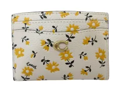 コーチ COACH M2380 CR537 カード ケース 名刺入れ レザー 花柄 ロゴ ホワイト QQQ ☆AA★