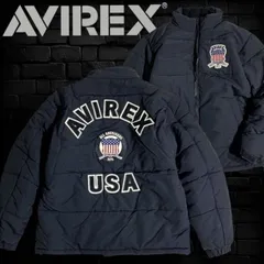 AVIREX アヴィレックス SIGNATURE LOGO PADDING JACKET リップストップナイロン シグネチャーロゴパッチ フルジップ 中綿入りジャケット パデッドブルゾン 783-3952039 定価2.9万 ブラック▲015▼60220w01