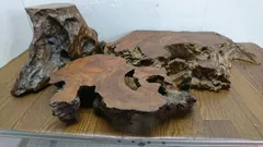 せ58423 天然木/飾り台 花瓶  盆栽 台 / 木根/切り株 　流木　3点