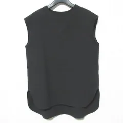 美品 24SS Whim Gazette ウィムガゼット Vガゼットノースリーブプルオーバー カットソー WGZ1041504A0012 サイズF ブラック レディース 古着 中古 USED