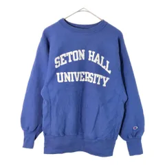 90年代 USA製 Champion チャンピオン REVERSE WEAVE リバースウィーブ カレッジ スウェット ブルー(メンズ MEDIUM)中古 古着 X3853