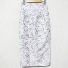 未使用 23SS NATURAL BEAUTY BASIC ナチュラルビューティーベーシック フラワージャガードナロースカート サイズM パープル レディース 古着 中古 USED