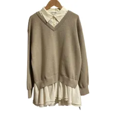 良品 25AW LILY BROWN リリーブラウン シャツドッキングフリルミニワンピース LWNO254102 サイズF ベージュ レディース 古着 中古 USED