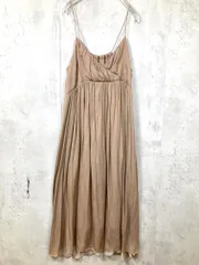 URBAN RESEARCH アーバンリサーチ UR07-26X003 定価13200円 ヴィンテージサテンBACKリボンキャミソール ワンピース sizeF/ベージュ ■■レディース