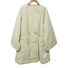 良品 ETRE TOKYO エトレトウキョウ パディングボリュームコート ノーカラーコート 1220600089 M オフホワイト レディース 古着 中古 USED