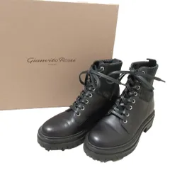 美品 Gianvito Rossi ジャンヴィトロッシ MARTIS 20 レースアップ ワークブーツ 35 約22cm ブラック レディース 古着 中古 USEDのサムネイル