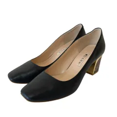 美品 DIANA ダイアナ スクエアトゥパンプス 23.5cm ブラック レディース 古着 中古 USED