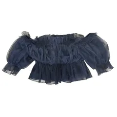 未使用 23SS SNIDEL スナイデル ボリュームギャザーフリルオフショルブラウス サイズF ダークグレー レディース 古着 中古 USED