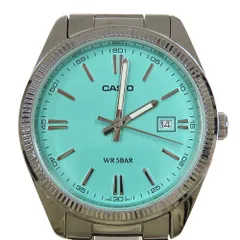 CASIO カシオ スタンダード MTP-1302 腕時計 三針 アナログモデル バーインデックス クォーツ シルバー 青 ブルー メンズ 古着 中古 USED