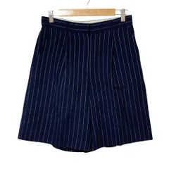美品 25SS Diagram ダイアグラム ストライプショートパンツ 0325216327 サイズ38 ネイビー レディース 古着 中古 USED
