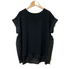 美品 INGEBORG インゲボルグ シアーコンビカットソー ブラック レディース 古着 中古 USED