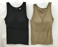 ユニクロ ヒートテックリブ ブラタンクトップ L 2点セット まとめ売り ブラック ブラウン 未使用 2602WS152