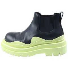 BOTTEGA VENETA (ボッテガヴェネタ) タイヤアンクル チェルシーブーツ ブラック×イエロー レザー #41