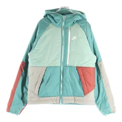 NIKE (ナイキ) ポリエステル フーデット 中綿ジャケット グリーン DD6858-361