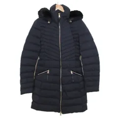 美品 TOMMY HILFIGER トミーヒルフィガー フーデッド ロングダウンコート M ネイビー レディース 古着 中古 USED