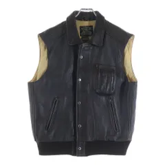 AVIREX (アヴィレックス) 80-90S TYPE B-9 レギュラーカラー ジップアップ ノースリーブ レザーフライトベスト ブラウン 94-3888のサムネイル