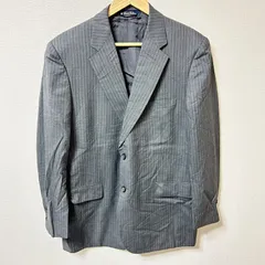 (^w^)b BROOKS BROTHERS ブルックスブラザーズ テーラードジャケット ストライプ柄 ウール ポリエステル 背抜き シンプル ビジネス フォーマル グレー メンズ サイズ41REG 35W