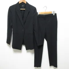 美品 theory セオリー TRACEABLE WOOL ジャケット パンツ スーツ セットアップ サイズ2 ブラック レディース 古着 中古 USED