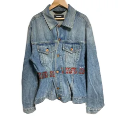 良品 DIESEL ディーゼル DE-TAPE テープロゴ デニムジャケット M ブルー レディース 古着 中古 USED