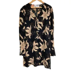 美品 SPORTMAX Max Mara スポーツマックス マックスマーラ フラワープリント ロングスリーブ ブラウス 40 ブラック レディース 古着 中古 USEDのサムネイル