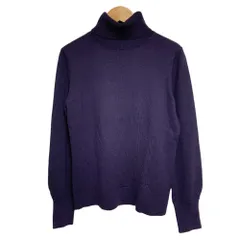 美品 BURBERRY バーバリー ウール シルク カシミヤブレンド タートルネック ニット セーター 1 パープル レディース 古着 中古 USED