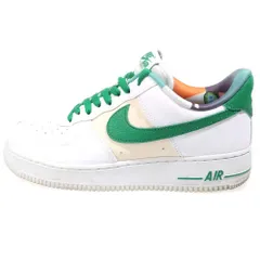 NIKE (ナイキ) AIR FORCE 1 07 LV8 EMB WHITE AND MALACHITE エアフォース1 ホワイト アンド マラカイト ローカットスニーカー US9/27cm ホワイト