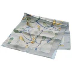 HERMES (エルメス) カレ90 去年の雪 シルクスカーフ ライトブルー