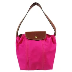 新品同様 LONGCHAMP ロンシャン ル・プリアージュ  ハンドバッグ ワンショルダー ナイロン ジップ カバン ショッキングピンク ネイビー レディース 古着 中古 USED