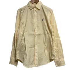 美品 POLO by RALPH LAUREN ポロバイラルフローレン ストライプ シャツ サイズ6 イエロー レディース 古着 中古 USED
