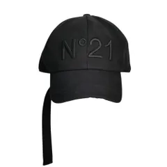 新品同様 N21 numero ventuno ヌメロヴェントゥーノ ロゴ刺繍 6パネル キャップ 帽子 ブラック レディース 古着 中古 USED