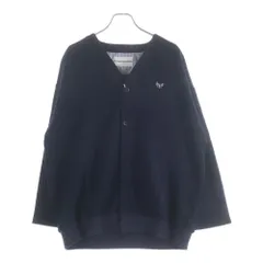 WHIZLIMITED (ウィズリミテッド) ロゴ刺繍 ダークネイビー 長袖ニットカーディガン WL-C-335