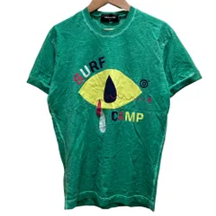 美品 DSQUARED2 ディースクエアード SURF CAMP プリント Tシャツ XSサイズ グリーン メンズ 古着 中古 USED