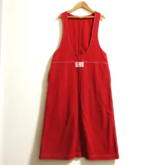 美品 PINK HOUSE ピンクハウス ジャンパースカート ロング ワンピース レッド レディース 古着 中古 USED