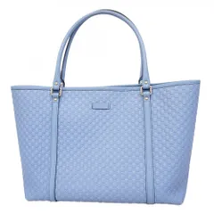 グッチ(Gucci) グッチ トートバッグ マイクログッチシマ 449617 レザー ブルー シャンパンレディース