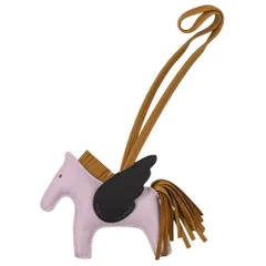 美品 HERMES エルメス ロデオペガサスPM バッグチャーム モーヴペール セサミ エベーヌ U刻印 レディース 古着 中古 USED