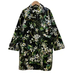 美品 DOLCE&GABBANA ドルチェ&ガッバーナ PVCコーティング フラワープリント ステンカラーコート SIZE36 ブラック レディース 古着 中古 USEDのサムネイル