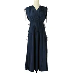美品 25SS CELFORD セルフォード カシュクールリボンノースリーブワンピース 36 ネイビー レディース 古着 中古 USED