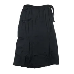 美品 LANVIN ランバン シルクブレンド サイドスリット ロング シフォンスカート イージーウエスト 36 黒 ブラック レディース 古着 中古 USEDのサムネイル