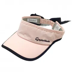 テーラーメイド サンバイザー ライトピンク×黒 立体ロゴ 後ろリボン  レディース フリー(55-59cm) ゴルフウェア TaylorMade