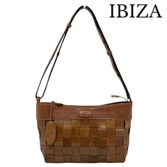 IBIZA イビサ　2wayハンドバッグ　ショルダーバッグ　レザー　編み込み　斜め掛けバッグ
