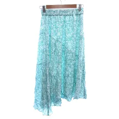 クミキョク 組曲 KUMIKYOKU ギャザースカート ロング アシンメトリー 花柄 1 S 緑 グリーン /AU