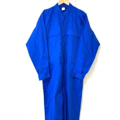 80s！90s！ヴィンテージ◎ (^w^)b WORK WEAR ワークウェア ジップアップ ツナギ つなぎ 作業着 作業服 オールインワン オーバーオール 整備 車 DIY 長袖 長ズボン キャンプ アウトドア ネイビー 青 メンズ 男性のサムネイル