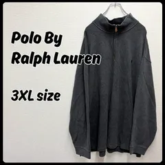 POLO BY RALPH LAUREN ハーフジップ トレーナー ブラック 3XL ヴィンテージ