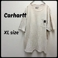 Carhartt Tシャツ Lサイズ ホワイトイエロー バックプリント 古着 メンズ
