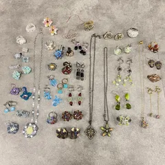 （0）☆34【一点もの】ハンドメイド アクセサリー ネックレス イヤリング リング 指輪 大量おまとめ セット