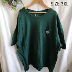 【3XL】海外古着　carhartt カーハート　緑　グリーン　シンプル　Tシャツ ゆったり　大きいサイズ